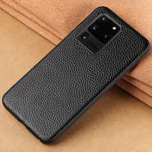 Genuine Litchi Grain Leather Case For Samsung Galaxy S20 Ultra S20 FE S10 Lite S10e M31 A41 A40 A52 A31 A21S A20 A50 A70 A71 A51 2024 - buy cheap