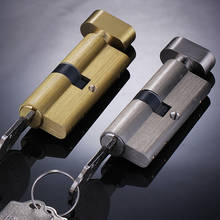 3 pcs Brass Key Door Cylinder For 70-75mm Thickness Door Lock Cylinder Interior Bedroom Living Lock Handle 2024 - buy cheap