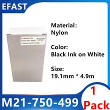 Fita de nylon para impressora, 1 pacote, m21 750 499, preto em branco, para wireless wireless bmp21, 19.1mm * 4.9m, laser de marcação 2024 - compre barato