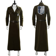 Attack on Titan Levi Eren Cosplay Costume Scouting Legion Trench Coat Uniform Halloween Carnival Costumes 2024 - buy cheap