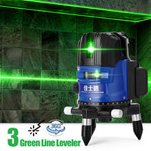 Nivelador láser de 3 líneas, instrumento de medición de nivel láser verde autonivelante de 360 grados, dispositivo de nivelación para interiores y exteriores 2024 - compra barato