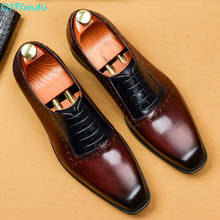 QYFCIOUFU/итальянские Мужские модельные туфли; обувь из натуральной кожи; Роскошные Модные Туфли-оксфорды; вечерние, деловые, свадебные, офисные туфли 2024 - купить недорого