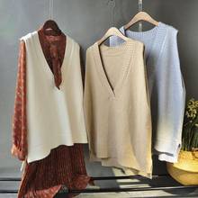Chaleco elegante para mujer, suéter coreano con cuello en V, Tops de punto, prendas de vestir exteriores, L170, novedad de otoño 2020 2024 - compra barato