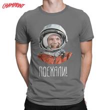 USSR Astronaut Yuri Gagarin T-Shirts for Men Soviet Union CCCP Hipster 100% Cotton Tee Shirt Short Sleeve T Shirt Adult Clothes 2024 - buy cheap