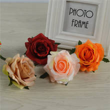 Flores postizas de 7cm para sombrero de boda, Camelia con cabeza de flor, rosa de seda, ramillete, decoración de otoño, 20 Uds. 2024 - compra barato