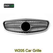 Front Diamond Style Grille Grill For BENZ C Class W205 C160 C180 C200 2015-2018 Silver Front Upper Grille Car Accessories 2024 - buy cheap