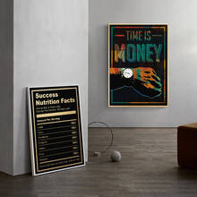 Печатный плакат на холсте Картина время-деньги художественный фон настенное украшение для гостиной подвесная картина атмосфера простой 2024 - купить недорого