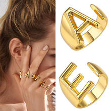 A-Z con 26 letras para mujer, anillos Punk ajustables abiertos, joyería de moda, anillo para dedo inicial del alfabeto, regalo de amigos 2024 - compra barato