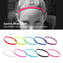1 Pcs Women Sweatbands Football Yoga Pure Hair Bands Anti-slip Elastic Rubber Thin Sports Headband Men Hair Accessories Headwrap 2024 - buy cheap