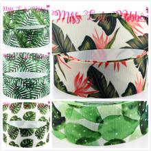 16mm-75mm Kinds of Green Leaves Printed Grosgrain Ribbon/Foe DIY Christmas/Holiday Gift Webbing Handmade Hair clip 50 yards/roll 2024 - buy cheap