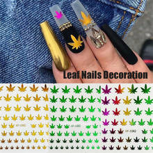 1 лист 3D наклейки для ногтей в виде листьев марихуаны наклейки на тыльную сторону переводные наклейки для ногтей самодельные Украшения для ногтевого дизайна Декоративные Накладки для маникюра 2024 - купить недорого