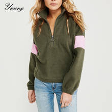YMING Autumn Fashion Sweatshirts Women Zipper Female Hoodies Patchwork Tracksuit Sportwear Long Sleeve Streetwear Pullover Woman 2024 - buy cheap