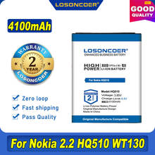 100% Original LOSONCOER 4100mAh HQ510 Battery For Nokia 2.2 WT130 2024 - buy cheap
