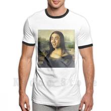 Nicolas gaiola mona lisa mona lisa meme nicolas gaiola de algodão S-6Xl t camisa de algodão dos homens 2024 - compre barato