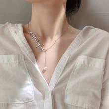 S925 Sterling Silver Necklace with Wheat Artificial Pearl Clavicle Chain Non-Mainstream Simple Temperament Ornament for Female 2024 - buy cheap