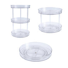 Table Top Turntable Organizer Transparent Cosmetics Storage Container With Multi-layer Box For Kitchen Bathroom Rotating Rack 2024 - buy cheap