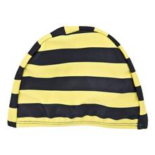 Honeyzone-gorro de baño con estampado de rayas para niños y niñas, gorra de natación con estampado de abejas, color amarillo y negro, para verano 2024 - compra barato