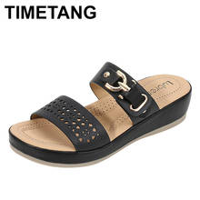 TIMETANG-Sandalias planas con hebilla para mujer, chanclas romanas cómodas, de doble parte inferior, de color, de ocio 2024 - compra barato