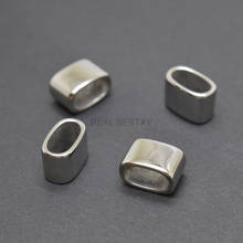 Stainless Steel Slider Beads Smooth Steel Hole：11.3*6mm for Leather Bracelet Making Jewelry DIY Slide Charms Accessories 2024 - buy cheap