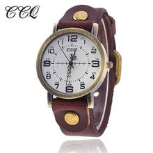 CCQ Brand Vintage Cow Leather Bracelet Watch Casual Luxury Women Quartz Wristwatches Relogio Feminino For Gift Clock 2024 - compre barato