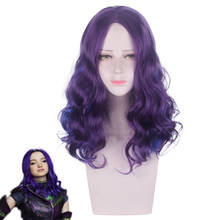 Descendants 3 Mal Wave Curly Wig Cosplay Costume Heat Resistant Synthetic Hair Women Cosplay Wigs 2024 - buy cheap