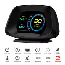 Cabeça do carro up display obd on-board computador gps velocímetro hud display p19 obd2 + gps modo duplo detector de carro consumo de óleo novo 2024 - compre barato