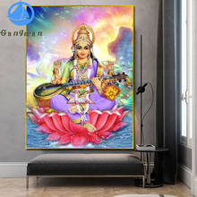 Budismo indiano 5d pintura diamante recém-chegado, buda de lótus, perfuração quadrada completa shiva artesanal com bordado 2024 - compre barato