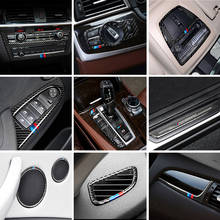 Estilo do carro de fibra carbono interior ac cd botão painel decoração capa guarnição adesivo quadro para bmw x3 x4 f25 f26 acessórios automóveis 2024 - compre barato