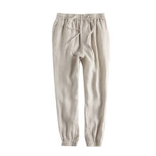 Mens Summer Ankle-length Linen Pants Fashion Style Elastic Wasit Solid Color Pant Luxury Pure Linen Trousers for Men Pencil Pant 2024 - buy cheap