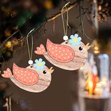 Wooden Easter Pendant Home Bird Wall Cartoon Hanging Ornament For Home Garden Yard Wedding Party Room Decoration Present 2024 - buy cheap