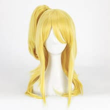 Alta qualidade anime fairy tail lucy heartfilia 50cm longo em linha reta traje cosplay peruca para as mulheres anime peruca de cabelo sintético 2024 - compre barato