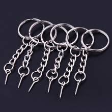 50Pcs Screw Eye Pin Key Chains With Open Jump Ring Chain Extender Eye Pins Split Keyring Jewelry Making Findings 2024 - buy cheap
