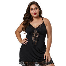 Plus Size 3XL 4XL 5XL Nightie Women Satin Nightdress Spaghetti Strap Nightgown Sexy Lace Patchwork Suspender Skirt Sleepwear 2024 - buy cheap