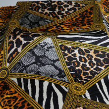 100cm*148cm Africa Leopard print Patchwork Fabric Crepe Satin dress Charmeuse material 2024 - buy cheap