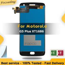 Tela lcd 100% teste, digitalizador touch para motorola moto g5 plus xt16xt1681 xt1683 2024 - compre barato