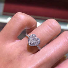 Женское кольцо в форме сердца, из стерлингового серебра 925 пробы, с AAA уровнями, для свадьбы, помолвки, гламура 2024 - купить недорого