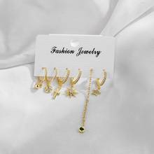 SIPENGJEL Fashion bead Cross Hoop Earrings Sets Long Tassel Dangle Earrings For Women Party Jewelry 2021 2024 - buy cheap