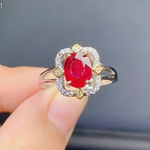 Natural New Burning Ruby Gemstone Fashion Ring for Women Real 925 Sterling Silver Fine Jewelry 2024 - buy cheap