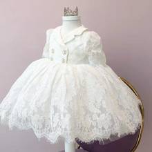 Vestidos blancos de fiesta de cumpleaños para niñas, ropa de princesa, vestido de bautizo, vestidos de bautismo para niños, 1 año 2024 - compra barato