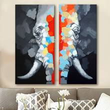 Mintura Hand Painted Abstract Elephant Animal Oil Paintings On Canvas Pop Art Posters Moderen Picture For Living Room Home Decor 2024 - buy cheap