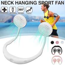 NEW 360° Adjustment USB Portable Fan Hands-free Neck Fan Hanging Rechargeable Mini Sports Fans 3 Gears Wearable Sport Fan 2024 - buy cheap