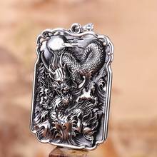 Bocai real s990 prata esterlina jóias personalizado dragão dragão pingente masculino, boa sorte pingente de prata para o homem 2024 - compre barato