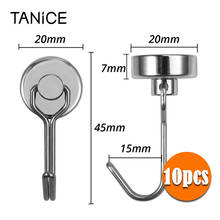 TANiCE 10Pcs Magnetic Hooks Swivel Swing Powerful Strong Heavy Duty Neodymium Magnet Single Hooks For Home Kitchen Refrigerator 2024 - buy cheap