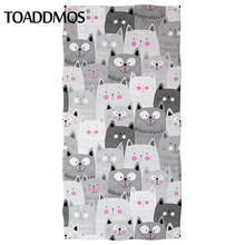 TOADDMOS Bathroom Towels Funny Cartoon Cat Design Lightweight Kids Adults Face Hand Towel Soft Quick Dry Swimming Yoga Blankets 2024 - buy cheap