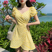 Summer Print Elegant Dress Women Sweet Fairy Kawaii Party Mini Dress Female Designer French Casual Beach Korean Dress 2021 New 2024 - buy cheap
