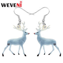 WEVENI Acrylic Christmas Anime Antlers Deer Elk Earrings Drop Dangle Animal Jewelry For Women Girls Teens Kids Decorations Gift 2024 - buy cheap