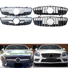Front Bumper Racing Grill Billet Grille Cover For Mercedes-Benz R231 SL Class 2013-2016 Diamond GT 2024 - buy cheap
