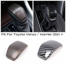 Car Speed Gear Head Shift Knob Cover Handle Cap Trim Carbon Fiber / Wood Garin Fit For Toyota Venza / Harrier 2021 2022 Interior 2024 - buy cheap