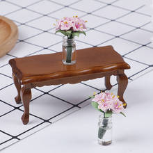 Mini mesa de centro de madera en miniatura para casa de muñecas, muebles de simulación, accesorios de decoración, 1/12 2024 - compra barato