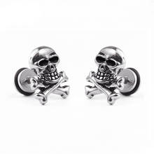 Punk skull stainless steel stud earring for men jewelry small vintage brinco masculino kolczyki accessories wholesale 2024 - buy cheap